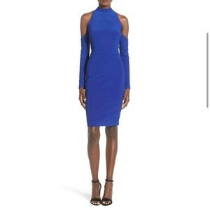 IEENA for Mcduggal Cold Shoulder, halter neck dress